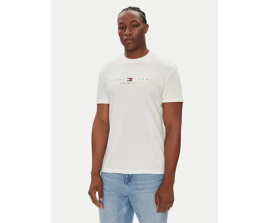 obrazek 1 Tommy Jeans T-Shirt Flag Linear DM0DM21911 Biały Regular Fit