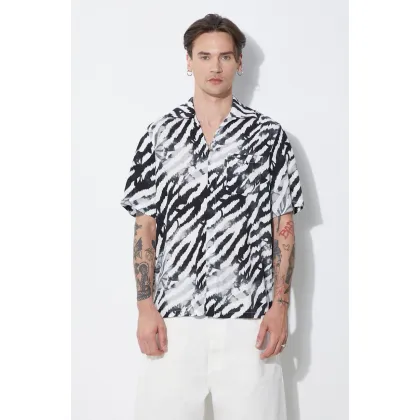 Zdjęcie Aries koszula Hibiscus Hawaiian Shirt męska kolor czarny regular z kołnierzykiem klasycznym SUAR40108X