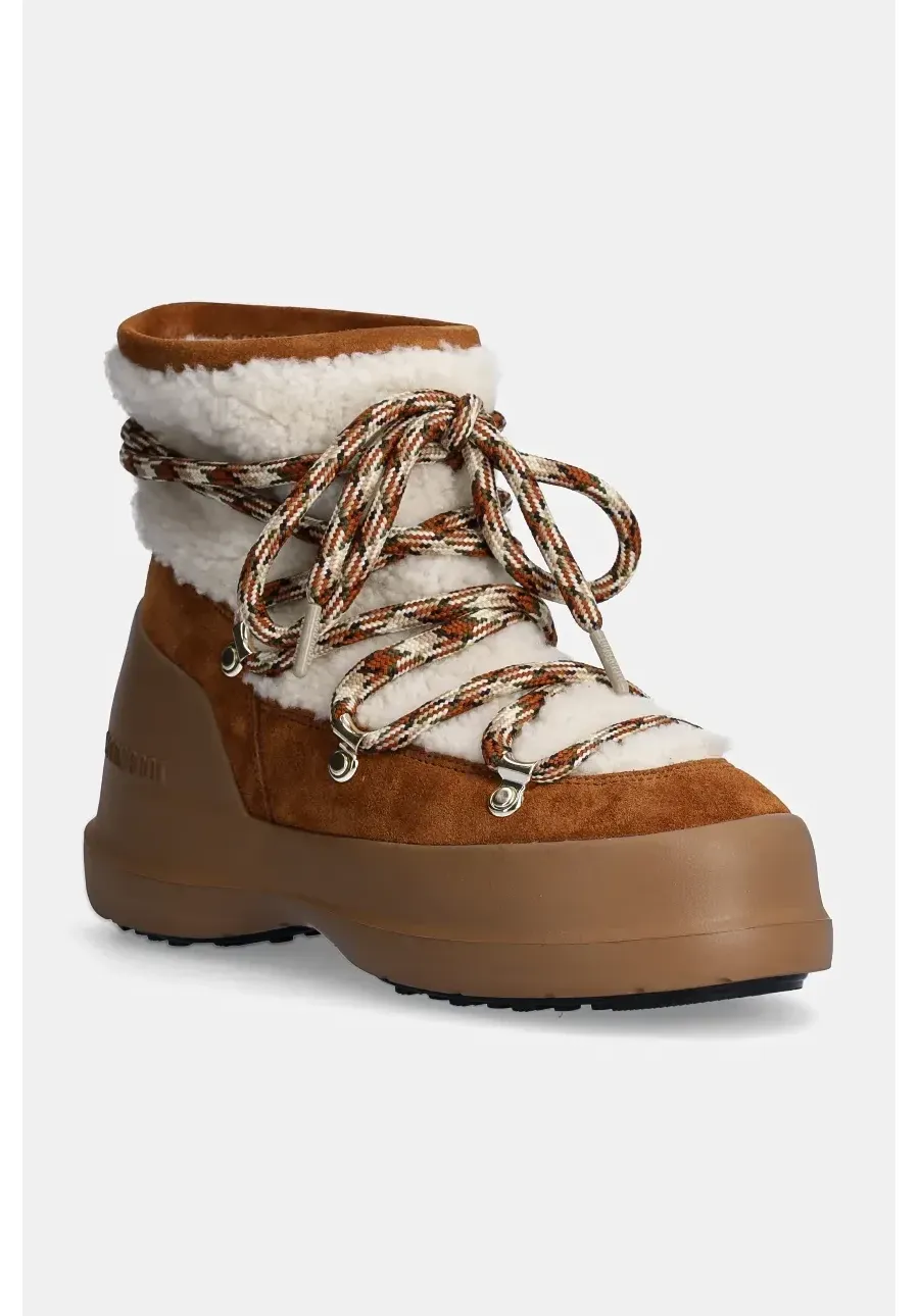 obrazek 1 Moon Boot śniegowce zamszowe MB LUNA BOOT SHEARLING kolor brązowy 80D2480020 MA03