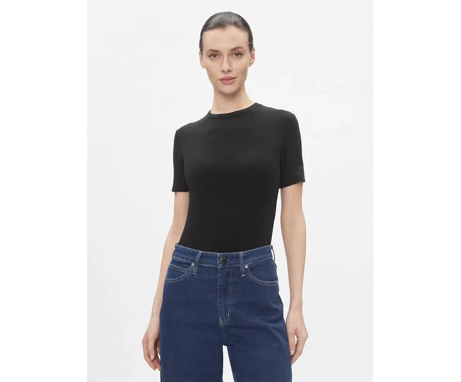 obrazek 1 Calvin Klein T-Shirt Modal Rib Ss Tee K20K206404 Czarny Slim Fit