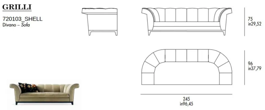 obrazek 5 Włoska elegancka sofa Shell