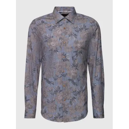 Zdjęcie Koszula biznesowa o kroju slim fit ze wzorem na całej powierzchni