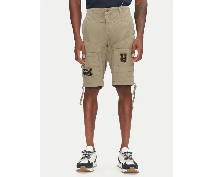 obrazek 1 Aeronautica Militare Szorty materiałowe 251BE041CT1122 Khaki Regular Fit