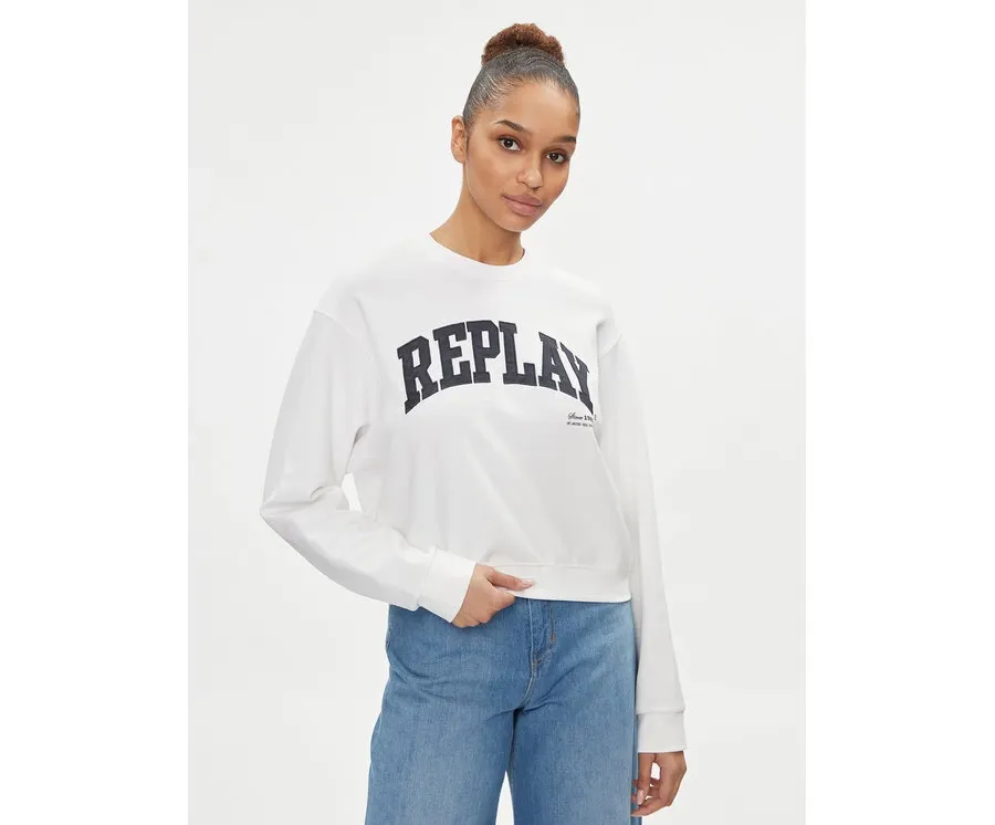 obrazek 1 Replay Bluza W3104.000.23591 Biały Regular Fit REPLAY
