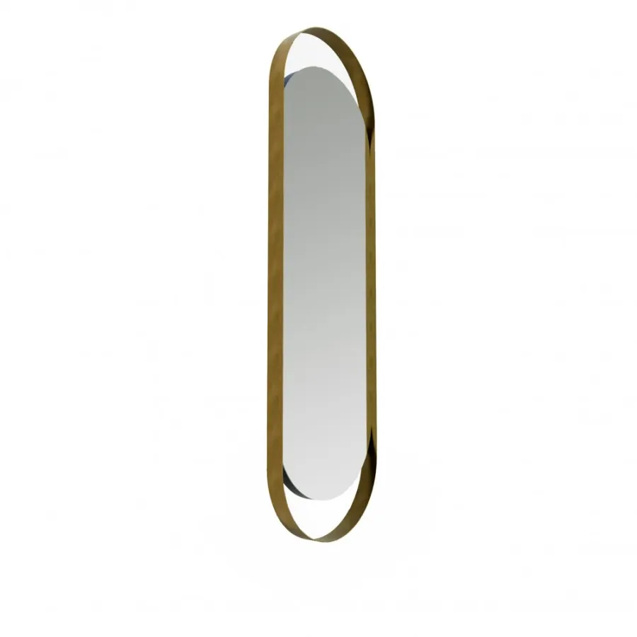 obrazek 2 Dekoracyjne lustro z mosiężną ramą H.135xL.40xP.5 cm