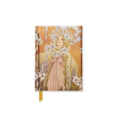 Zdjęcie Foliowany dziennik kieszonkowy (Alphonse Mucha Kwiaty: Lily) - Flame Tree Publishing