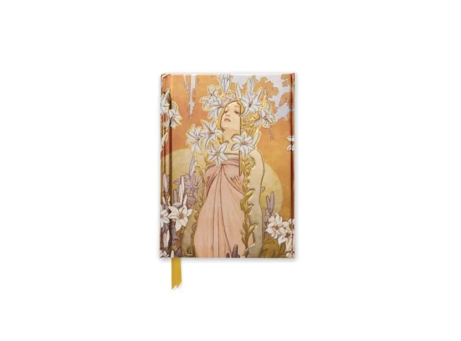obrazek 1 Foliowany dziennik kieszonkowy (Alphonse Mucha Kwiaty: Lily) - Flame Tree Publishing
