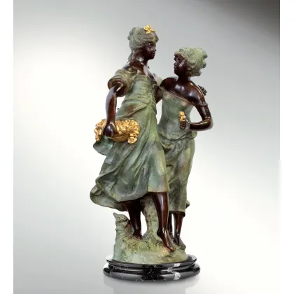 Picture Bronze sculpture of girls selling flowers - Fonderia Artistica Ruocco