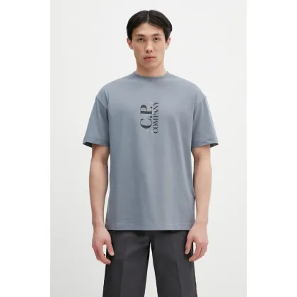 Zdjęcie C.P. Company t-shirt bawełniany męski kolor szary z nadrukiem 18CMTS177A005100W