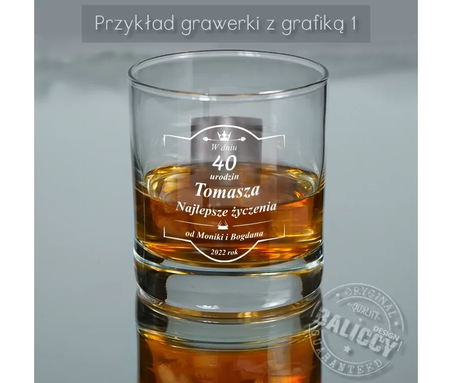 obrazek 6 Szklanka do whisky z wybranym inicjałem