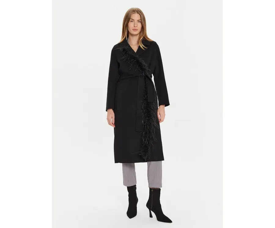 obrazek 1 TWINSET Płaszcz wełniany 242TP2065 Czarny Regular Fit