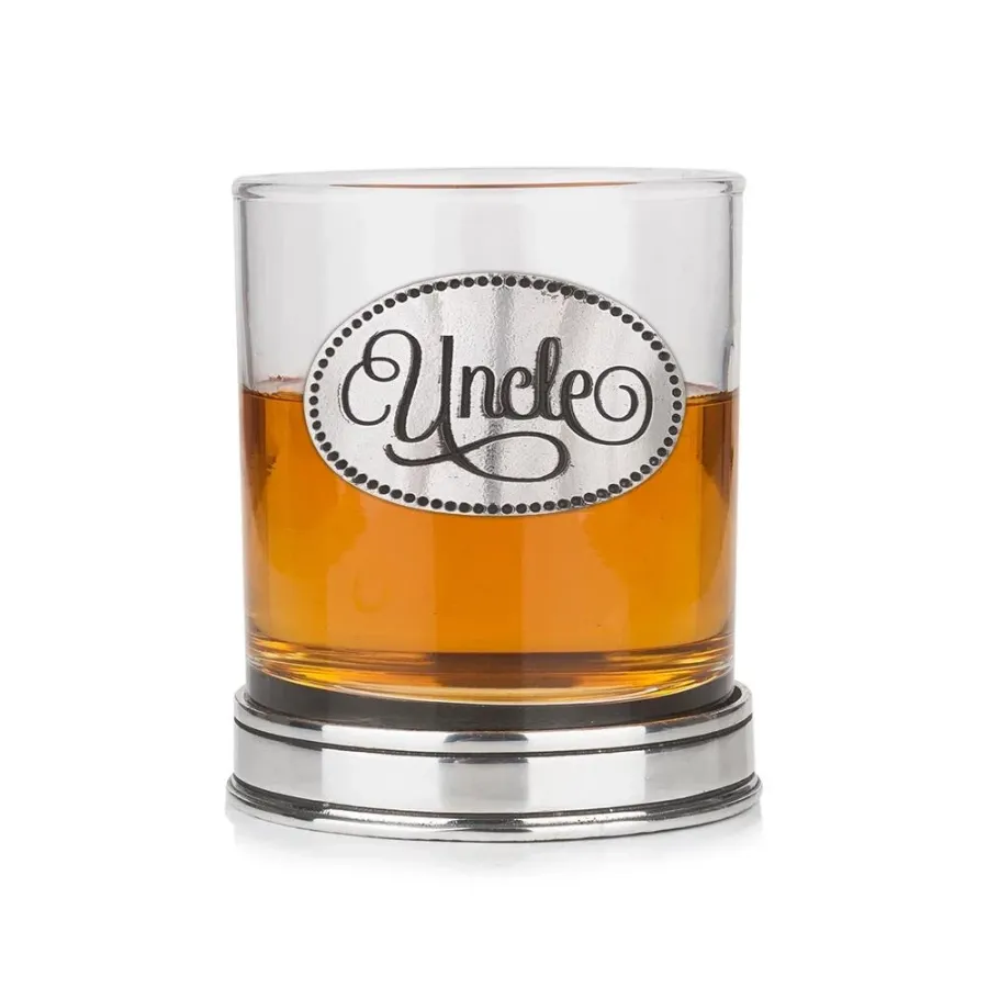 obrazek 1 Szklanka do whisky z cynowym emblematem z napisem „Wujek” – prezent dla wujka