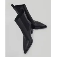 Zdjęcie Estro: Czarne niskie kowbojki damskie ze skóry naturalnej