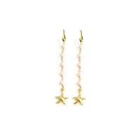 Picture Wonderful 18-karat gold-plated silver pink coral rosary earrings