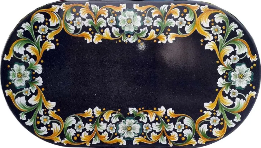 obrazek 1 Elitarny blat z kamienia wulkanicznego zdobiony kwiatowym motywem - Ceramiche Valchida