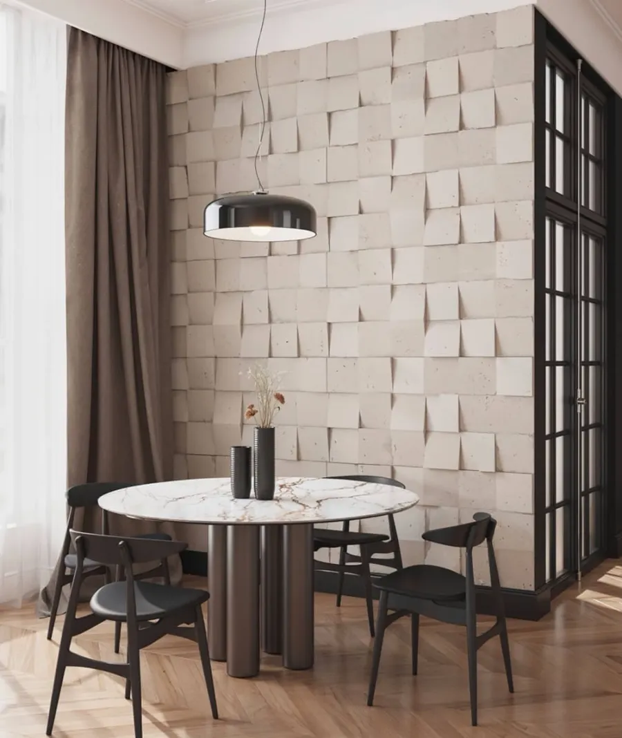 obrazek 1 60x60 cm VT - PB16 (KS kość słoniowa) COCO 2 - panel dekor 3D beton architektoniczny