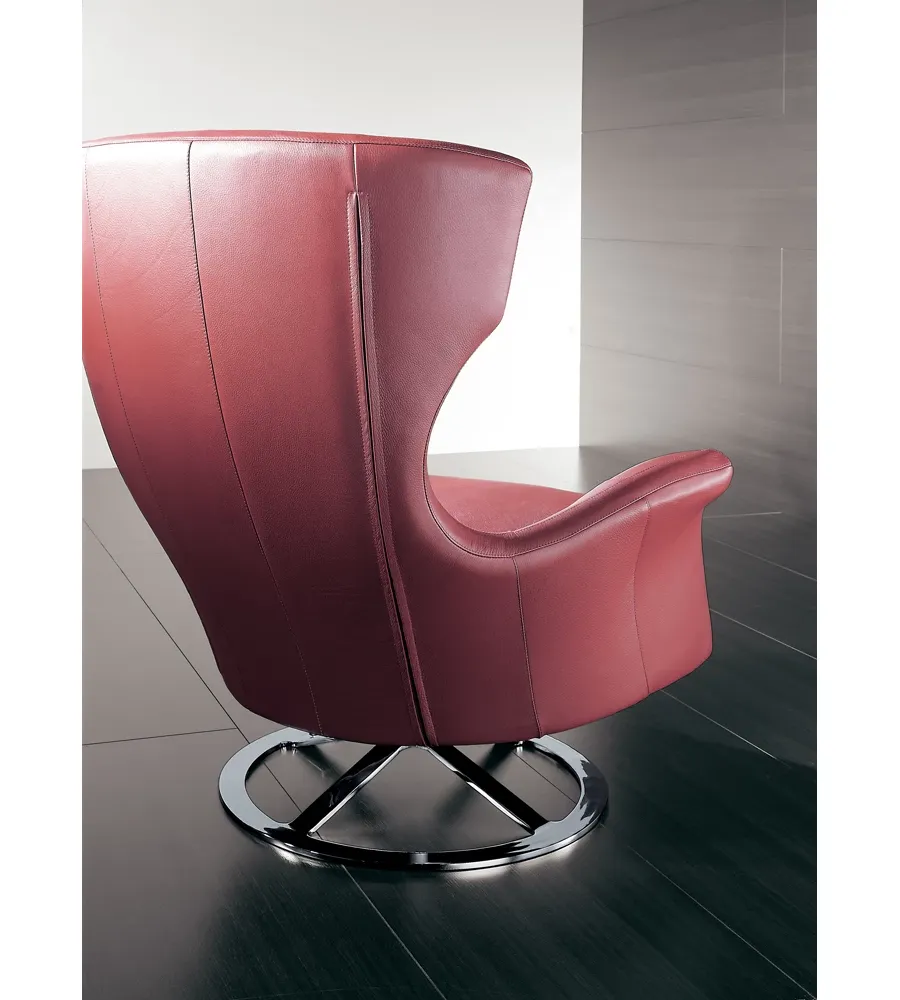obrazek 4 Elegancki, wygodny, obrotowy skórzany fotel do salonu - Casadesus