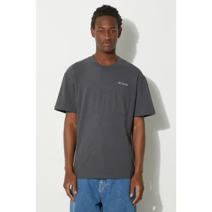 Zdjęcie Columbia t-shirt bawełniany kolor szary gładki 2037491-278