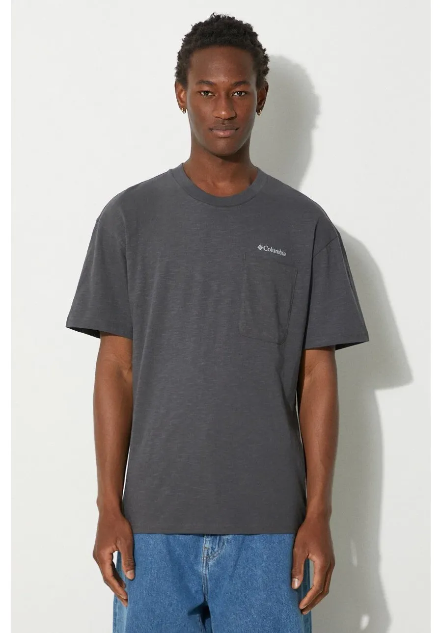 obrazek 1 Columbia t-shirt bawełniany kolor szary gładki 2037491-278