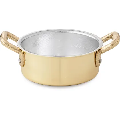 Zdjęcie Niski rondel, Ø14 cm, 2 uchwyty, mosiądz - Linia Pepite d'Oro - Cu Artigiana