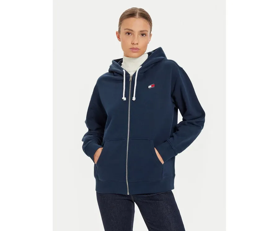 obrazek 1 Tommy Jeans Bluza Tjw Rlx Badge Zipthru DW0DW19932 Granatowy Regular Fit