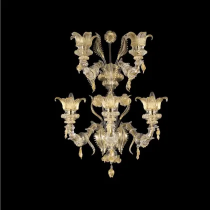 Zdjęcie Prestiżowy włoski kinkiet ze szkła murano - wykonany ręcznie