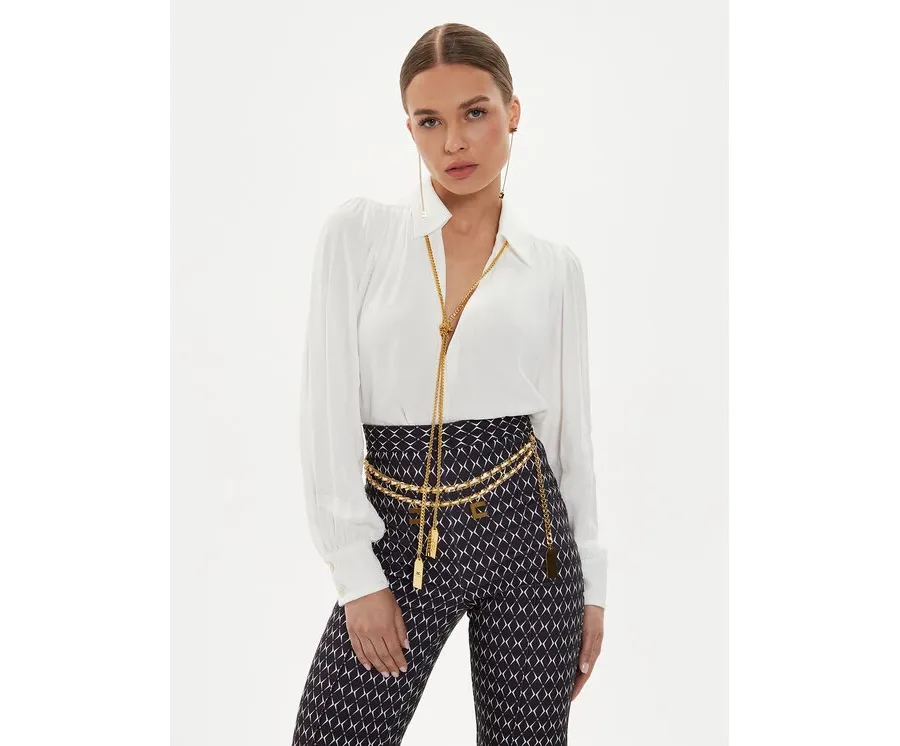 obrazek 1 Elisabetta Franchi Bluzka CA0-934-6E2-V420 Biały Standard Fit
