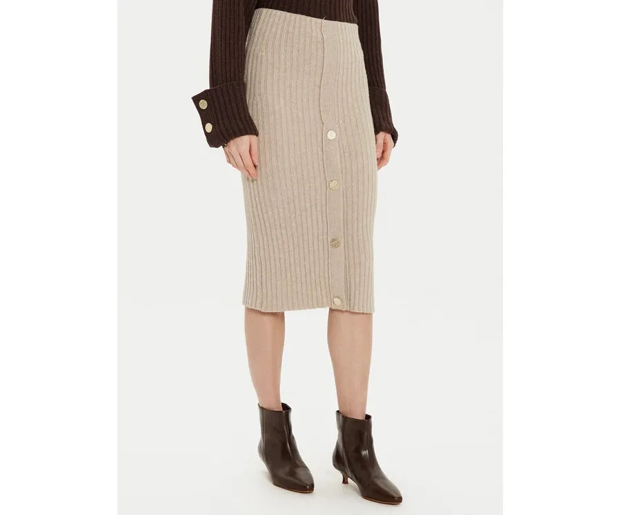 obrazek 1 ViCOLO Spódnica midi 55017S Beżowy Regular Fit