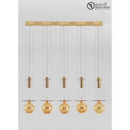 Zdjęcie Gustowna lampa wisząca Tara Murano Glass na 5 żarówek ze szkła Murano