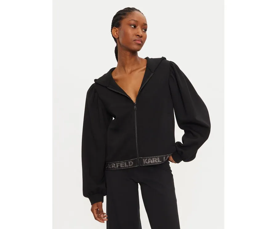 obrazek 1 KARL LAGERFELD Bluza 246W1803 Czarny Loose Fit