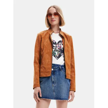 Zdjęcie Desigual Kurtka z imitacji skóry 23SWEW02 Brązowy Regular Fit