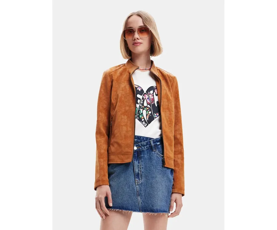 obrazek 1 Desigual Kurtka z imitacji skóry 23SWEW02 Brązowy Regular Fit