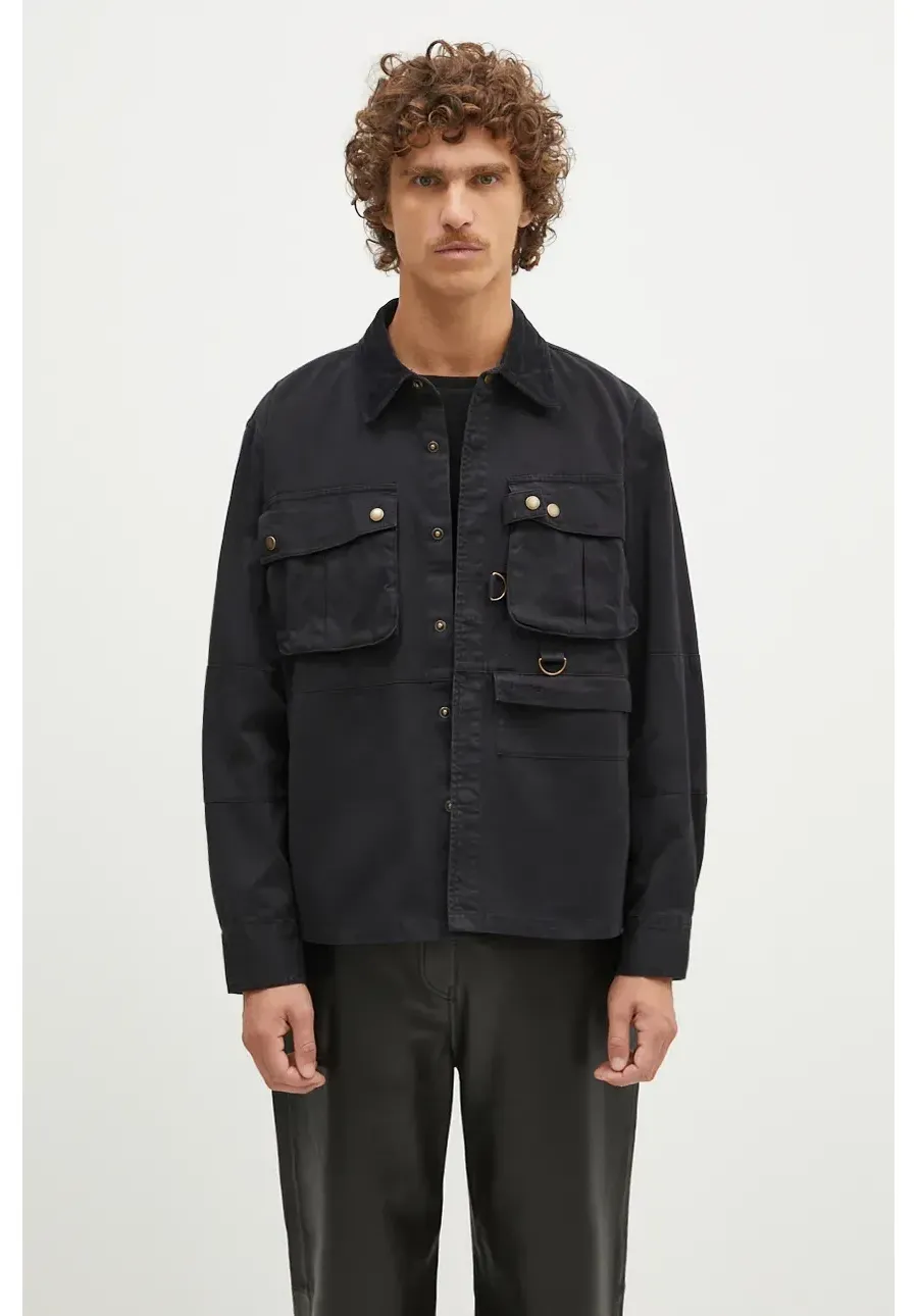 obrazek 1 Barbour kurtka koszulowa Oakmoor OS Twill Overshirt kolor czarny przejściowa MOS0380