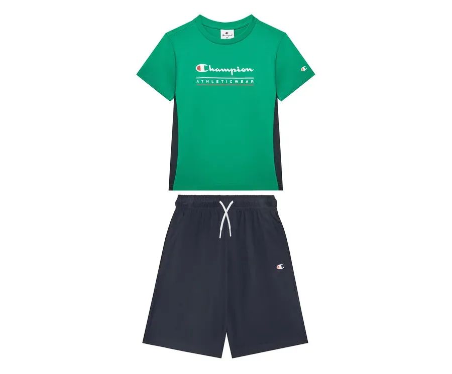 obrazek 1 Champion Komplet t-shirt i spodenki 306992 Zielony Regular Fit