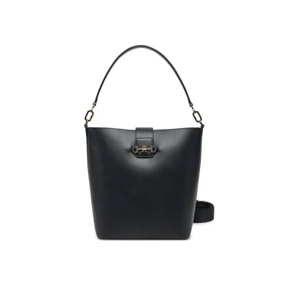 Zdjęcie Tommy Hilfiger Torebka Heritage Leather Bucket AW0AW17396 Czarny