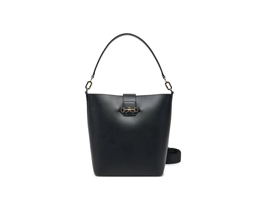 obrazek 1 Tommy Hilfiger Torebka Heritage Leather Bucket AW0AW17396 Czarny