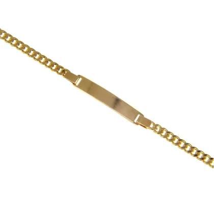 Zdjęcie Bransoletka męska z żółtego złota z blaszką - 21 cm