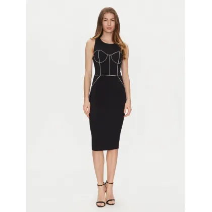 Zdjęcie Elisabetta Franchi Sukienka koktajlowa AB-724-51E2-V440 Czarny Slim Fit