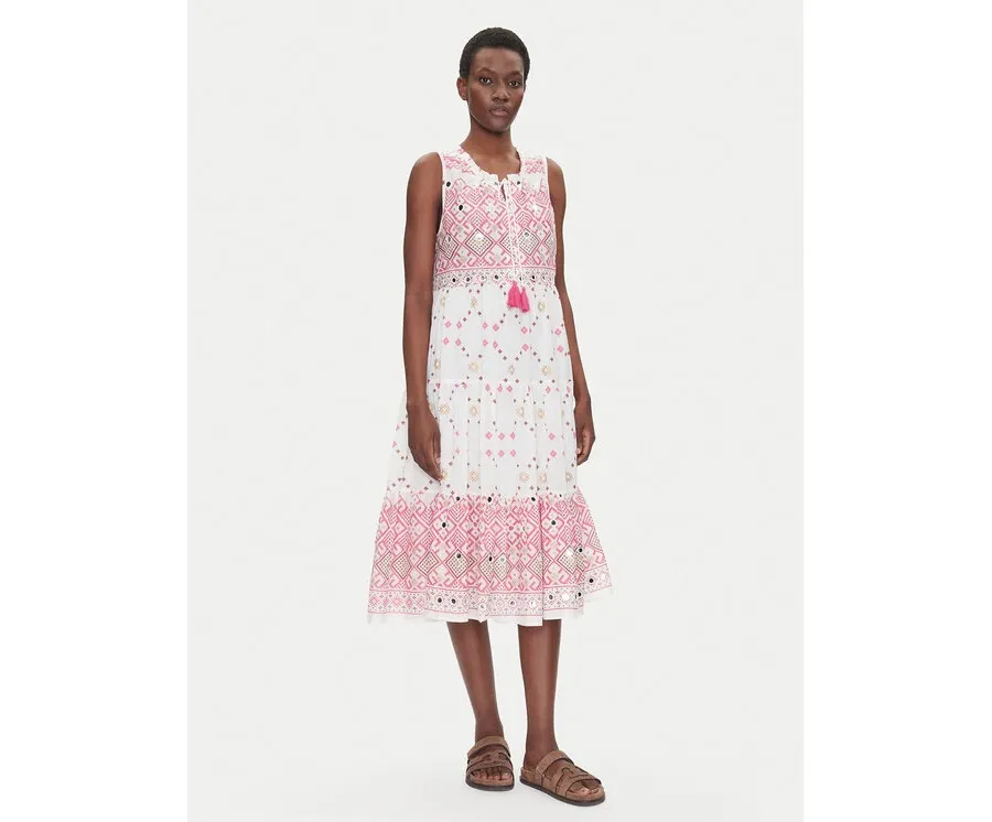 obrazek 1 Iconique Sukienka letnia IC25-036 Biały Regular Fit