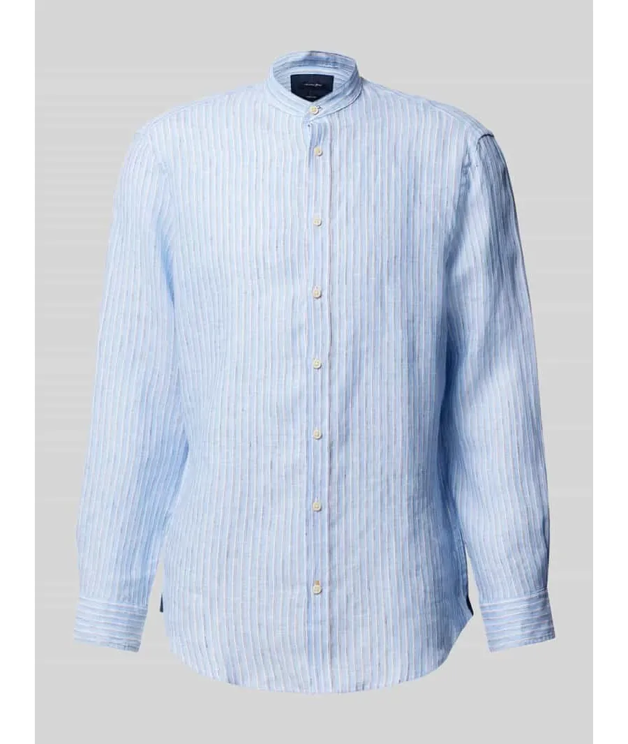 obrazek 1 Koszula lniana o kroju regular fit ze stójką