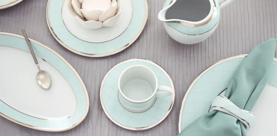 obrazek 3 Elegancka porcelanowa zastawa stołowa dla 12 osobowej rodziny - Porcel
