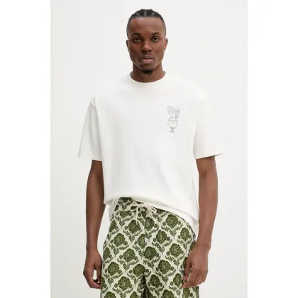 Zdjęcie Drôle de Monsieur t-shirt bawełniany Le T-Shirt Medicis Sport męski kolor beżowy z nadrukiem G-TS232-CO002-OW