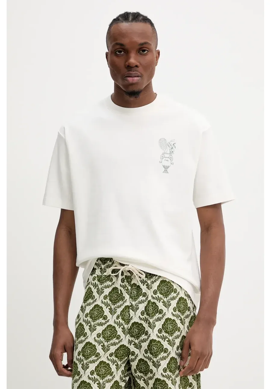 obrazek 1 Drôle de Monsieur t-shirt bawełniany Le T-Shirt Medicis Sport męski kolor beżowy z nadrukiem G-TS232-CO002-OW
