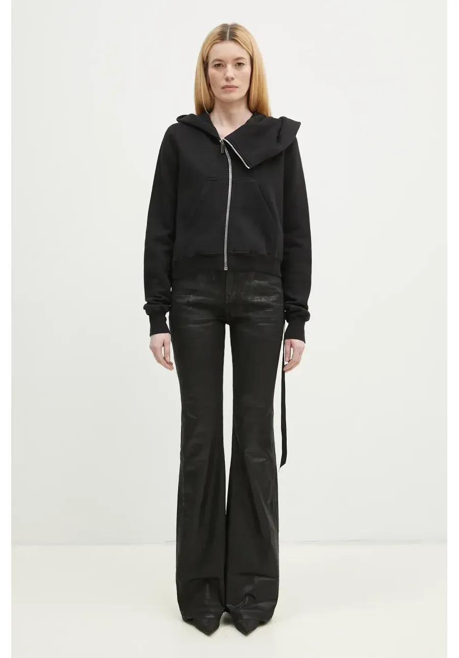 obrazek 1 Rick Owens bluza bawełniana Mountain damska kolor czarny z kapturem gładka DS01E3247.F