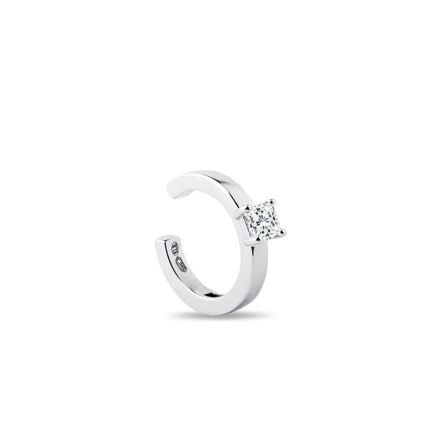 obrazek 1 Nausznica z białego 14 kt złota z diamentem księżniczka KLENOTA