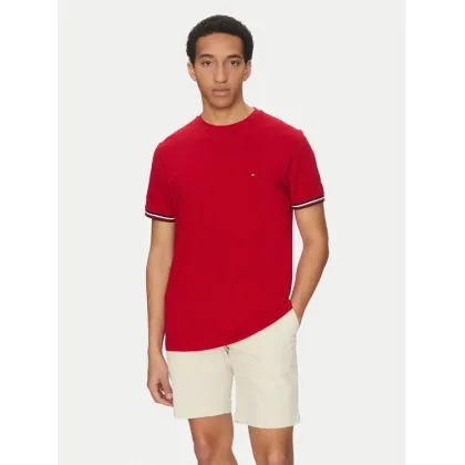 Zdjęcie Tommy Hilfiger T-Shirt Global Stripe MW0MW38630 Czerwony Regular Fit