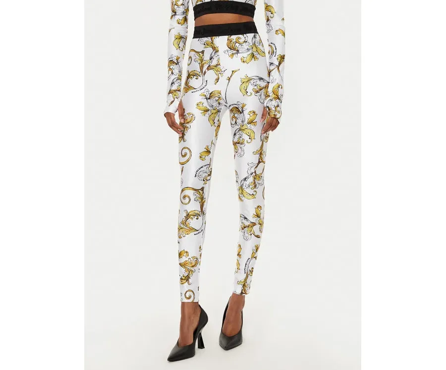 obrazek 1 Versace Jeans Couture Legginsy 78HAC101 Biały Slim Fit