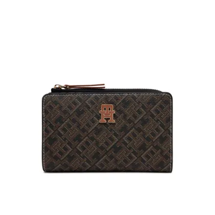 Zdjęcie Tommy Hilfiger Duży Portfel Damski Th Monoplay Leather Med 7 Wallet AW0AW17417 Czarny