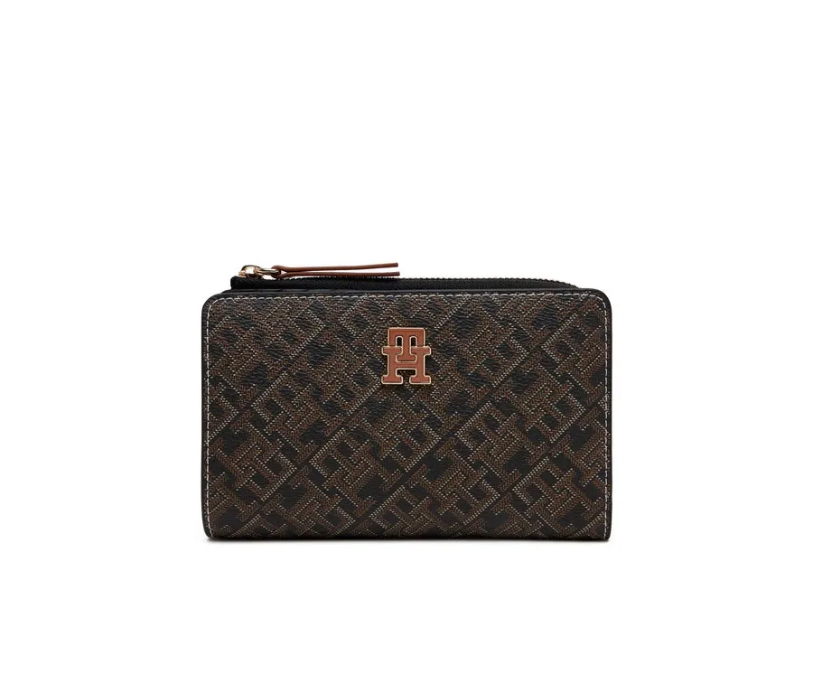 obrazek 1 Tommy Hilfiger Duży Portfel Damski Th Monoplay Leather Med 7 Wallet AW0AW17417 Czarny