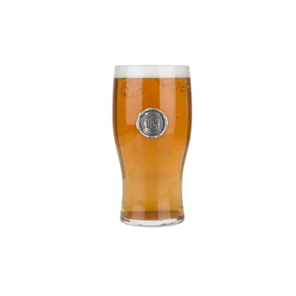 Zdjęcie Wyjątkowy prezent - szklanka do piwa z cynową stylizowaną literą „Q”